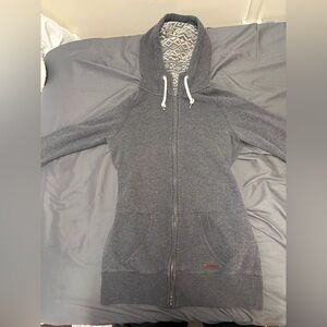 Roots Gray Patterned Zip-Up Hoodie